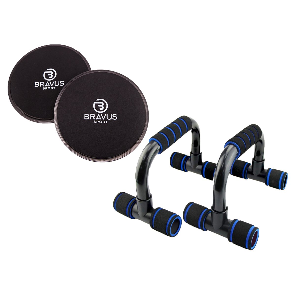 Suporte Apoio Fixo para Flexão De Braço Push Up e Disco de Deslizamento